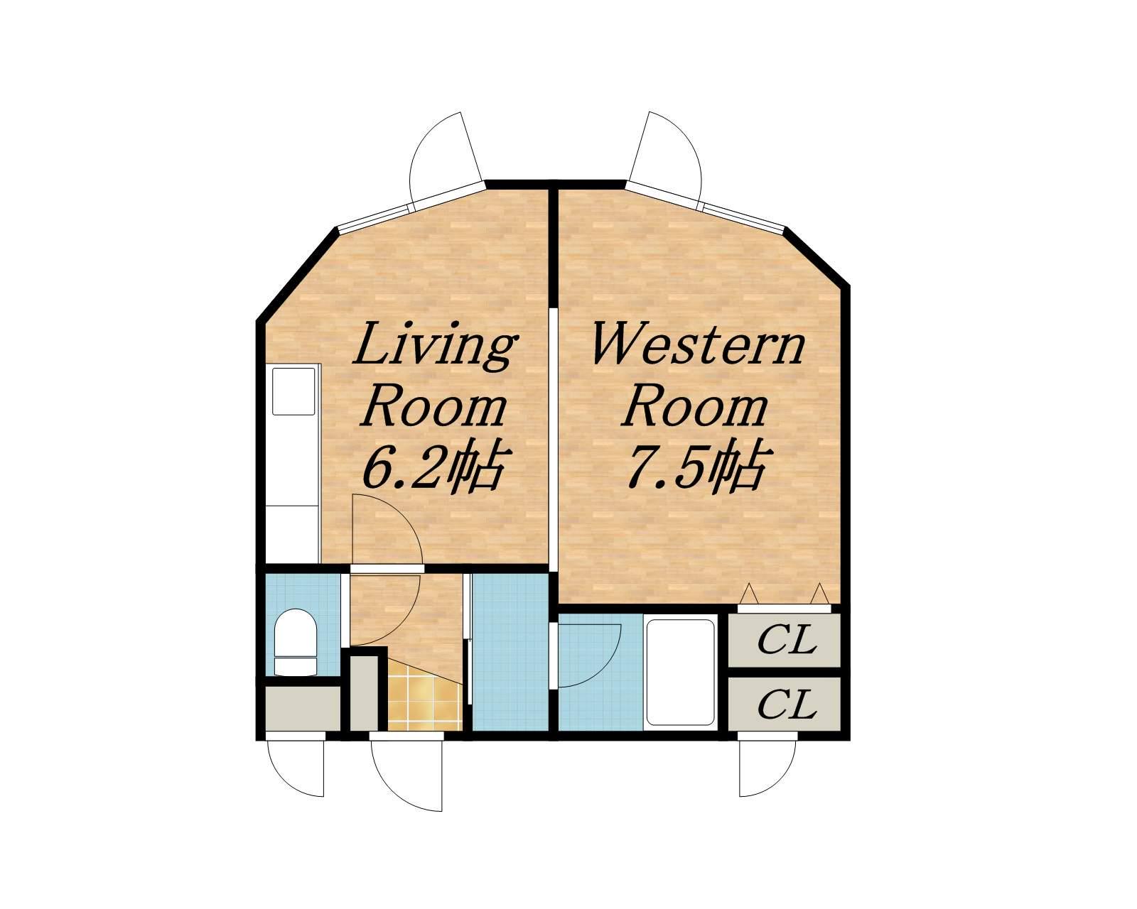 ジョンスノーハウス(1DK/4階)の間取り写真