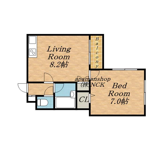 北19条タッセイビル(1LDK/4階)の間取り写真