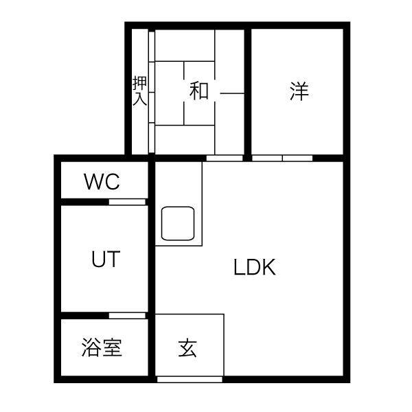 ハイム山城A(2DK/2階)の間取り写真