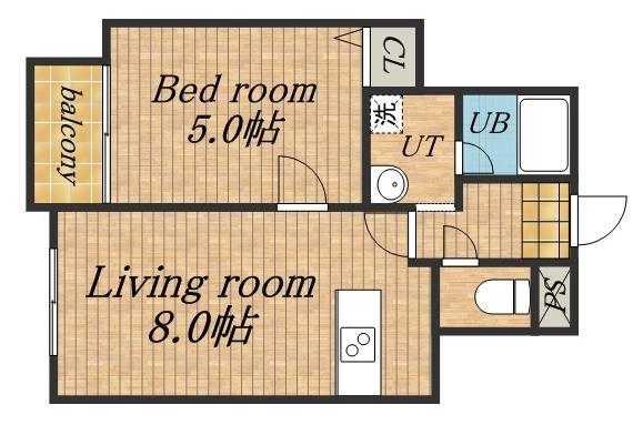 エーデルホフ(1DK/2階)の間取り写真