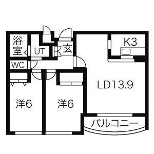 ソレアード92(2LDK/3階)の間取り写真