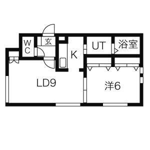 コムフォート北16条(1LDK/1階)の間取り写真