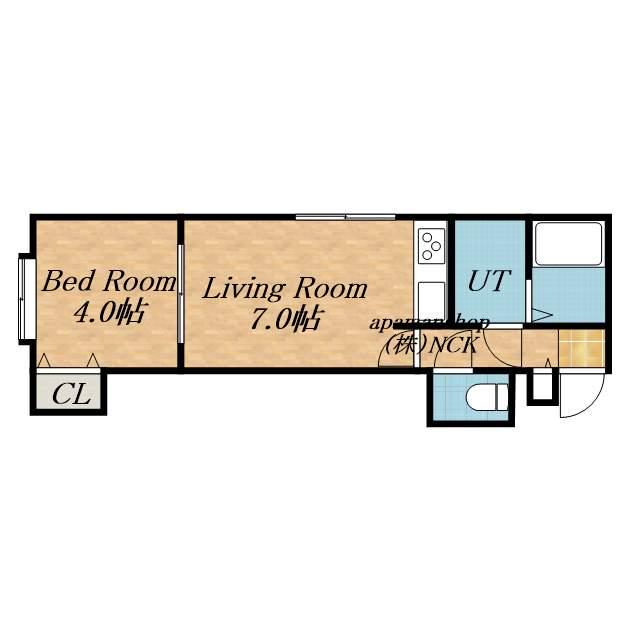 エヴァンス大友公園(1DK/2階)の間取り写真