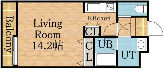 ガーネット23(1K/7階)の間取り写真