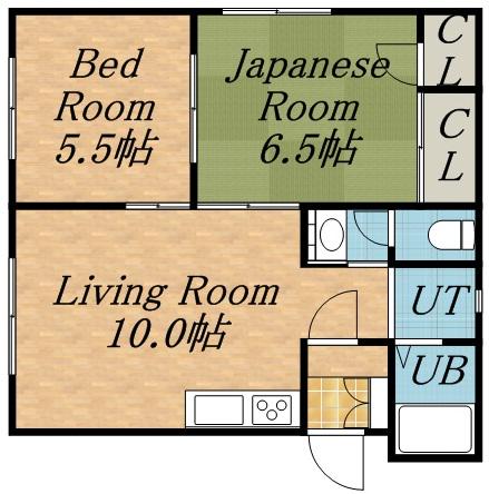 セントラルマンション(2LDK/4階)の間取り写真