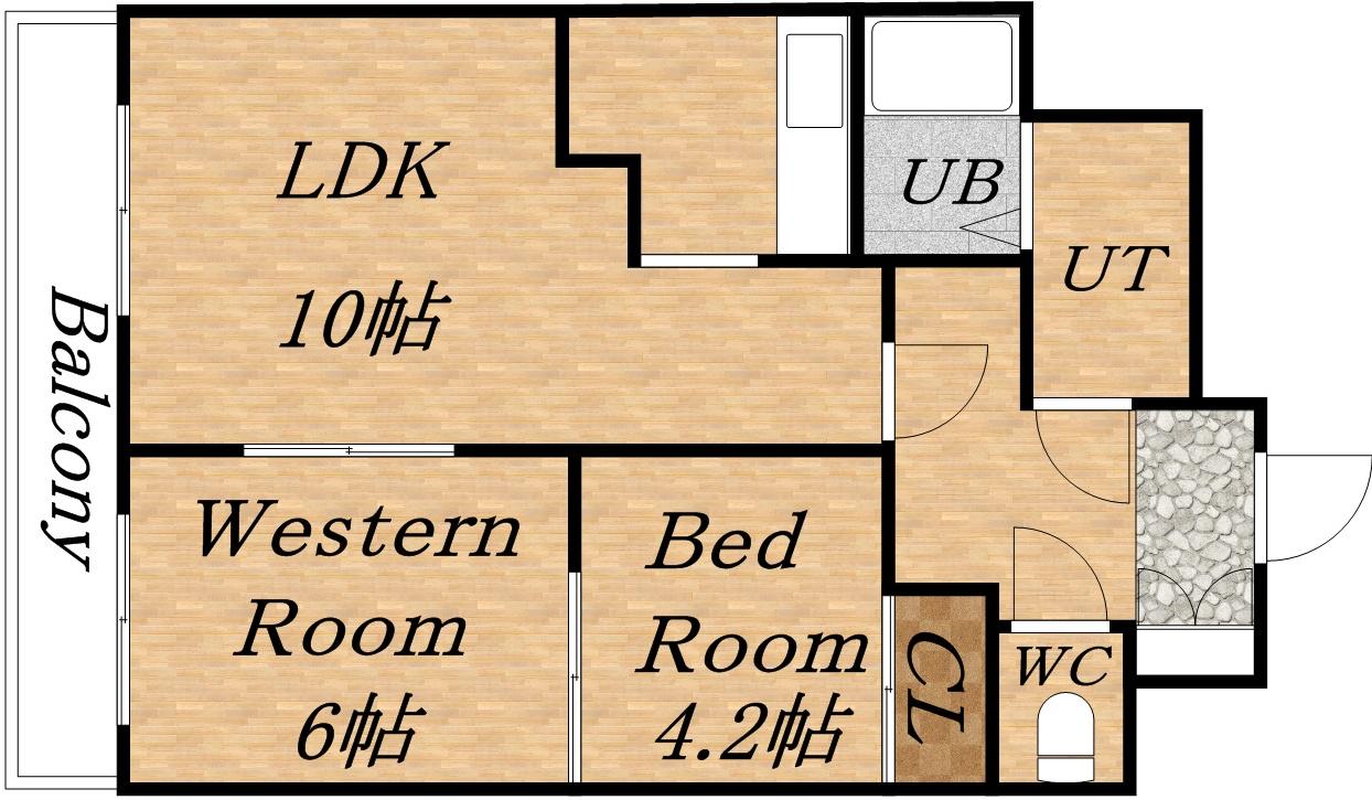 メルバN14(2LDK/7階)の間取り写真