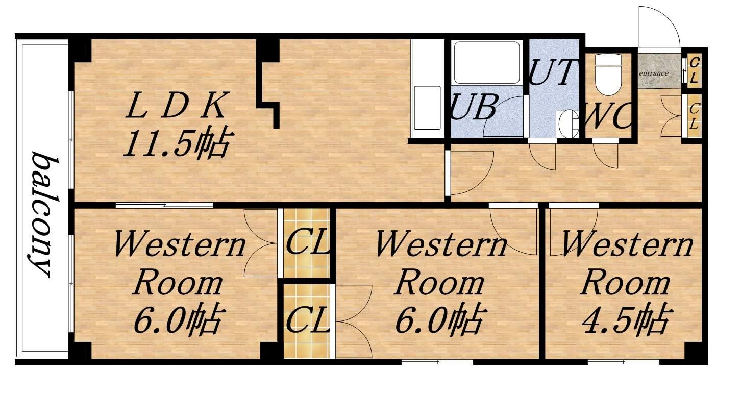 メルバN14(2LDK/3階)の間取り写真