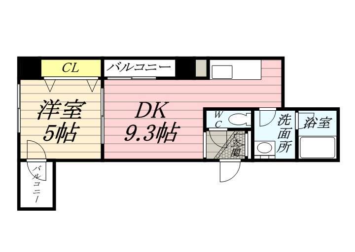 ラクラス札幌北7条(1LDK/4階)の間取り写真