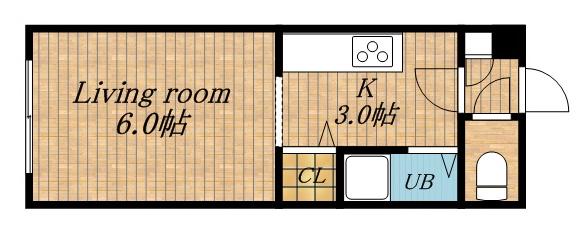 パナハイツエイト(1K/1階)の間取り写真