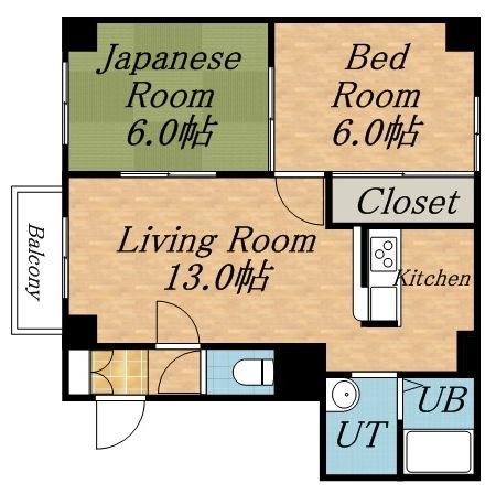 ルミナス26(2LDK/1階)の間取り写真