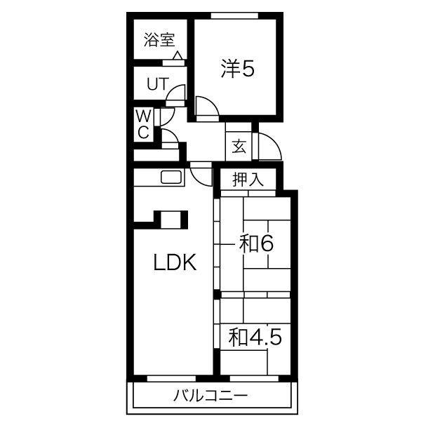 サンギャラリーハイツ山鼻(3LDK/3階)の間取り写真
