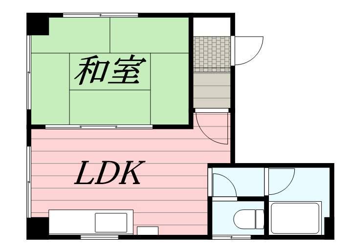 サンエービル(1DK/3階)の間取り写真