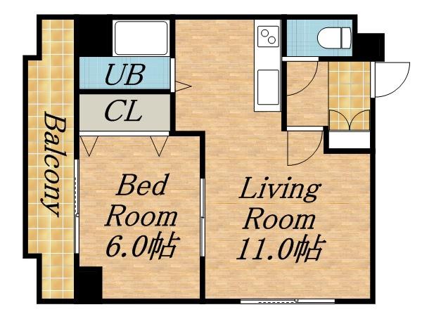 元町大坂ビル(1LDK/7階)の間取り写真