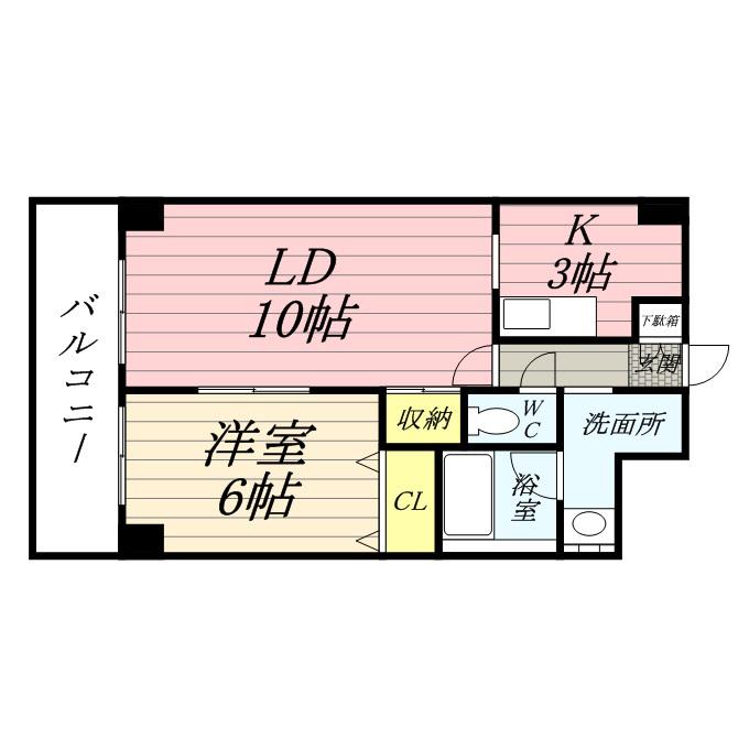 FITビル(1LDK/2階)の間取り写真