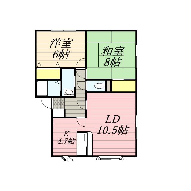KIマンション37A(2LDK/2階)の間取り写真