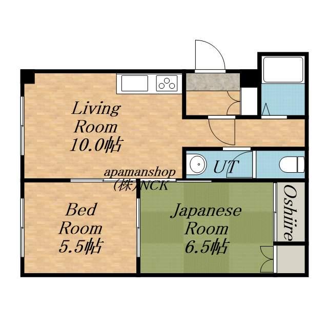 セントラルマンション(2LDK/4階)の間取り写真