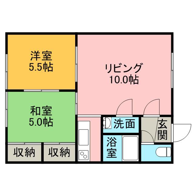 エルムハイツSAKUMA(2LDK/1階)の間取り写真