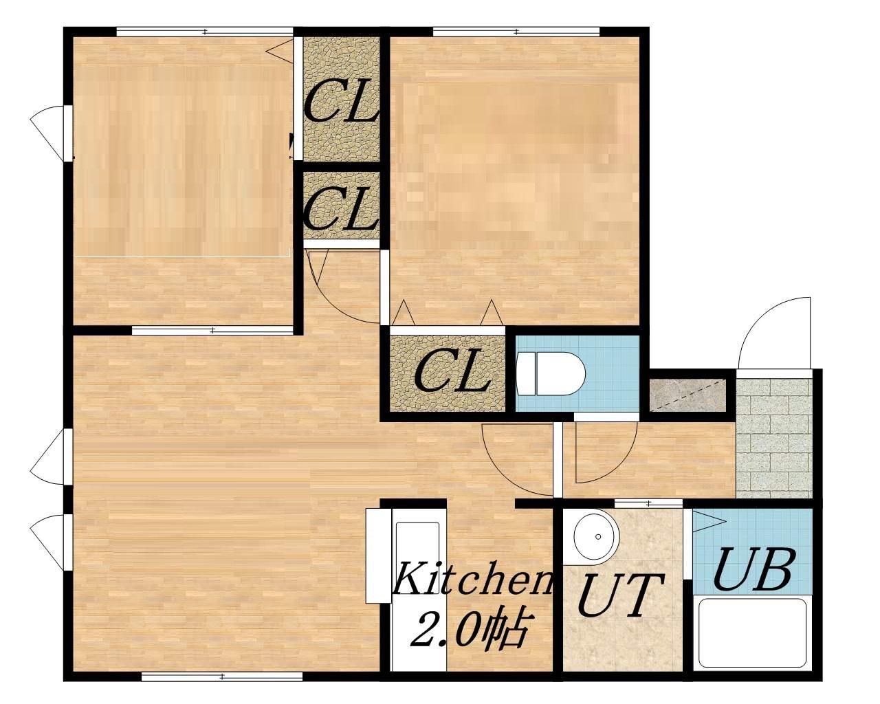 マウントツリー(2LDK/2階)の間取り写真