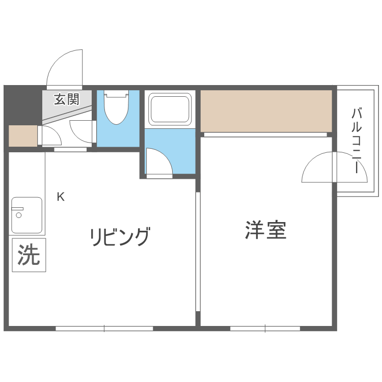 セントパーク(1DK/1階)の間取り写真