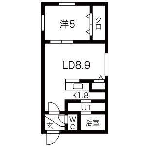 クレストN13(1LDK/3階)の間取り写真