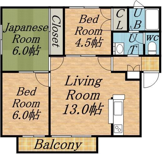 ハイグレード松(3LDK/2階)の間取り写真