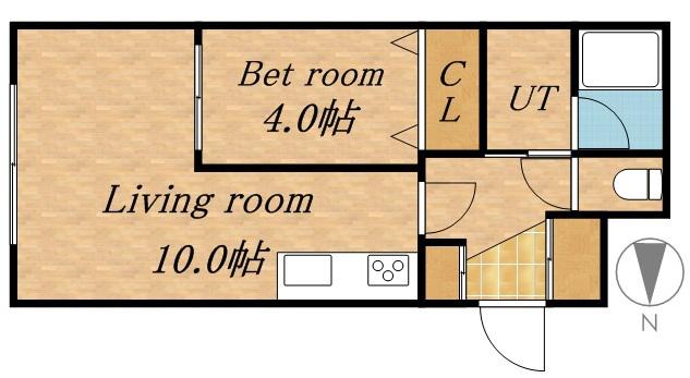 カピテーヌ円山(1LDK/4階)の間取り写真