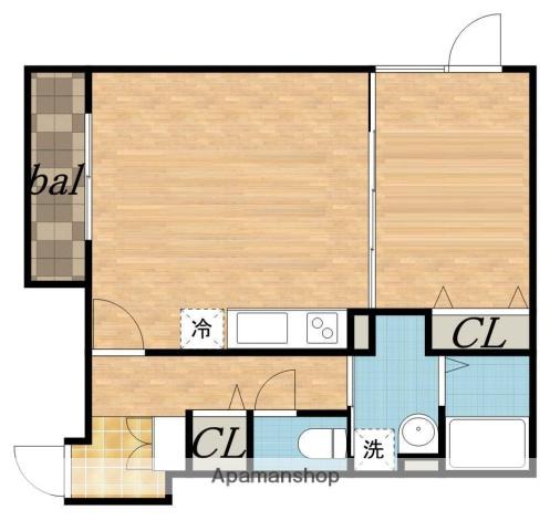 第二高本ビル(2LDK/2階)の間取り写真