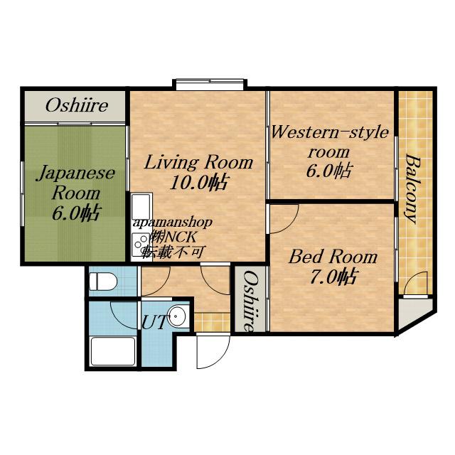E.US新道東(3LDK/4階)の間取り写真