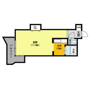 藤井ビル北17条2(1K/6階)の間取り写真