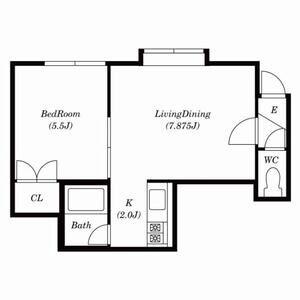 ハイツサザンクロス(1LDK/3階)の間取り写真