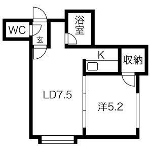 アンファン47(1LDK/3階)の間取り写真