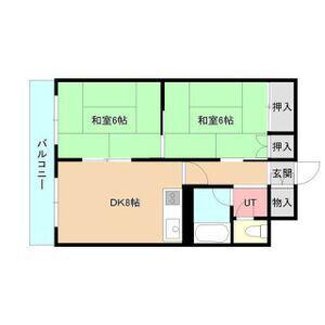 フレクション麻生(2DK/1階)の間取り写真