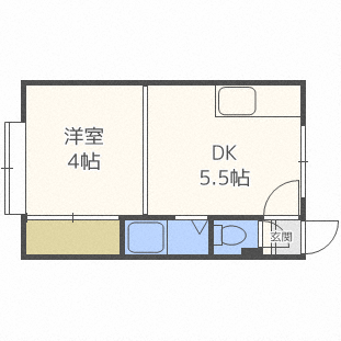 セレクト元町(1DK/2階)の間取り写真
