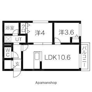 メニーズコート元町北(2LDK/4階)の間取り写真