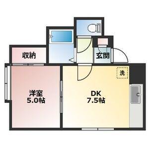 フロスティ北19A(1LDK/3階)の間取り写真