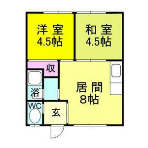 ファイブスターハイツ56(2DK/2階)の間取り写真