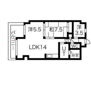 バームハイツ札幌(2LDK/7階)の間取り写真