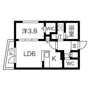 アルファスクエア北12西3(1LDK/6階)の間取り写真
