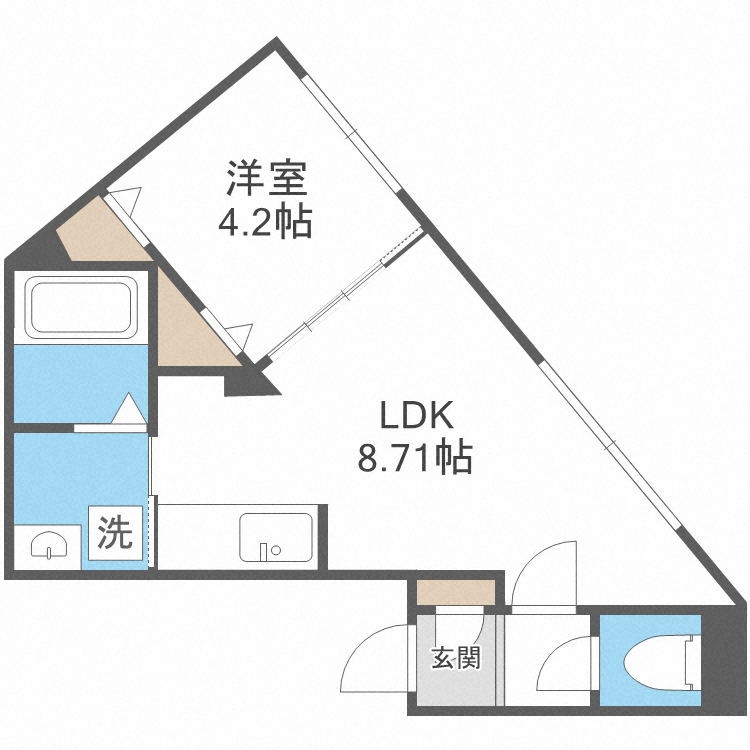 レジデンス菊水(1LDK/5階)の間取り写真