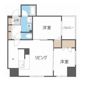 PARTIRE創成イースト(2LDK/4階)の間取り写真