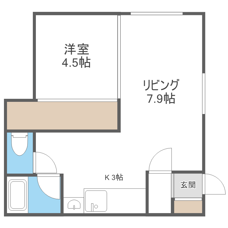 TAMURA MANSION(1LDK/1階)の間取り写真