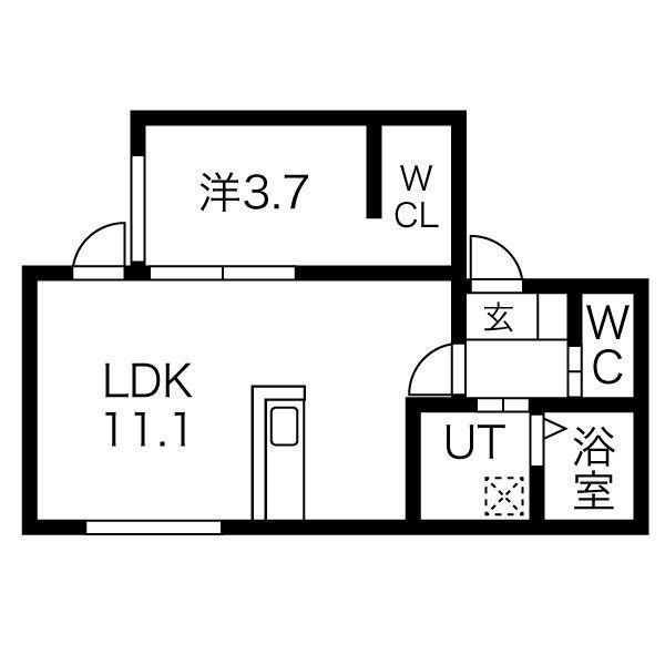 ベルツリーN19(1LDK/2階)の間取り写真