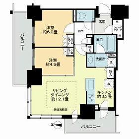 ザ・札幌タワーズ イーストタワー(2LDK/23階)の間取り写真