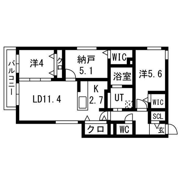 ARDER N11(3LDK/3階)の間取り写真