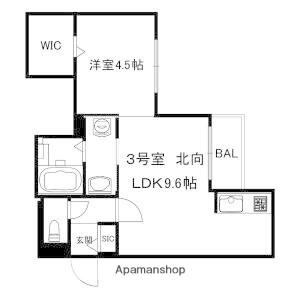セラヴィ.SE(1LDK/1階)の間取り写真