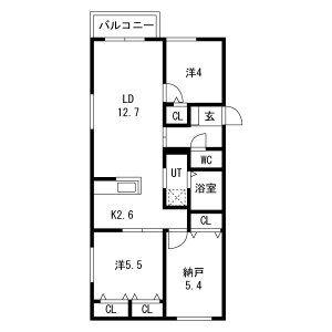 MAISON YOU ME(3LDK/4階)の間取り写真
