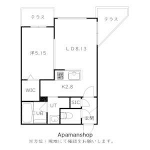 CITY SQUARE菊水(1LDK/1階)の間取り写真