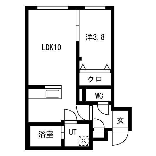 ASTER MISONO(1LDK/2階)の間取り写真