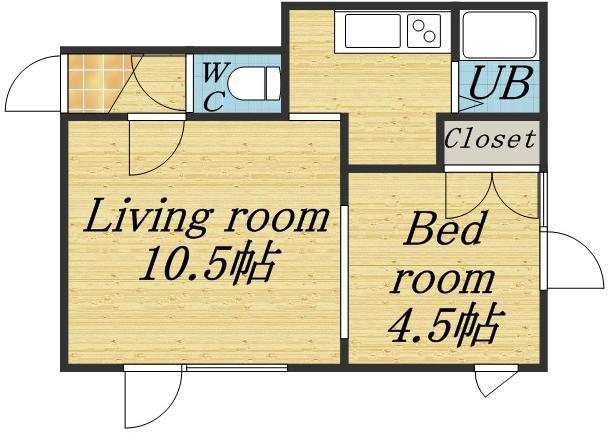 パシャ18(1DK/2階)の間取り写真