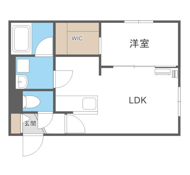 クローバー42(1LDK/1階)の間取り写真